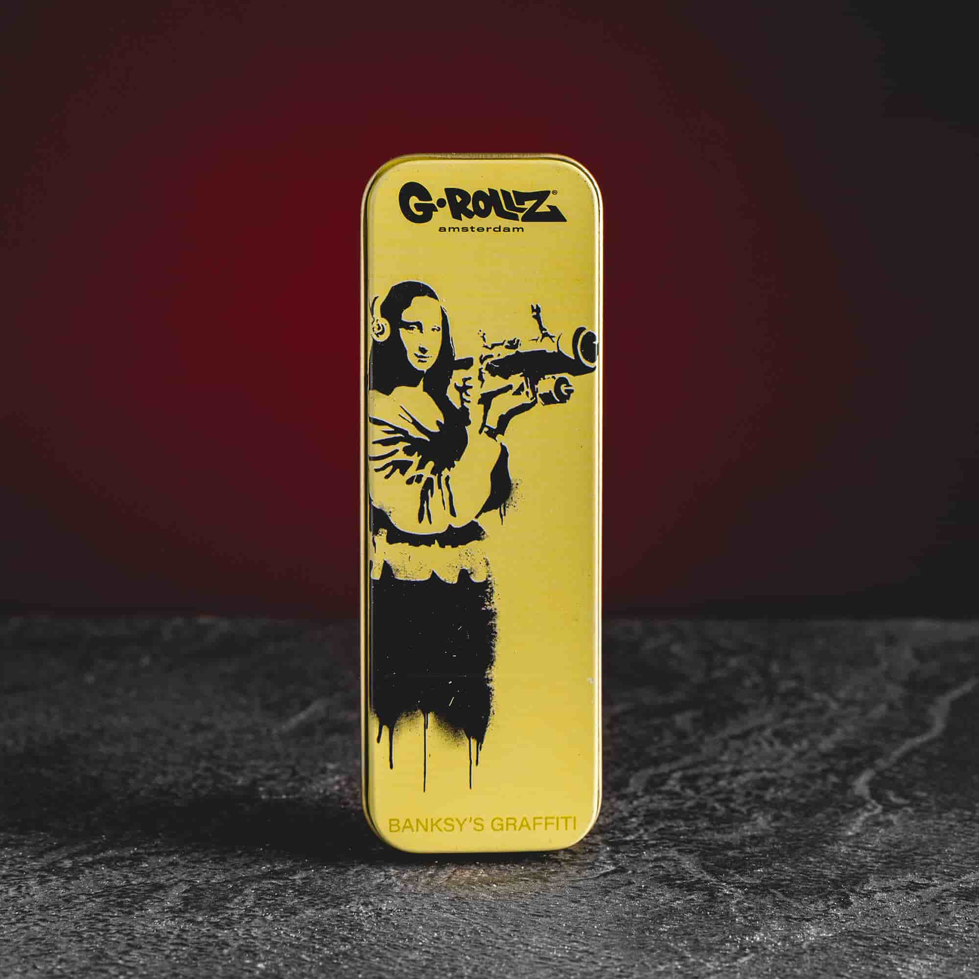Doza na květy CBD Banksy design hhc cbd preroll joint květy holubice mona lisa