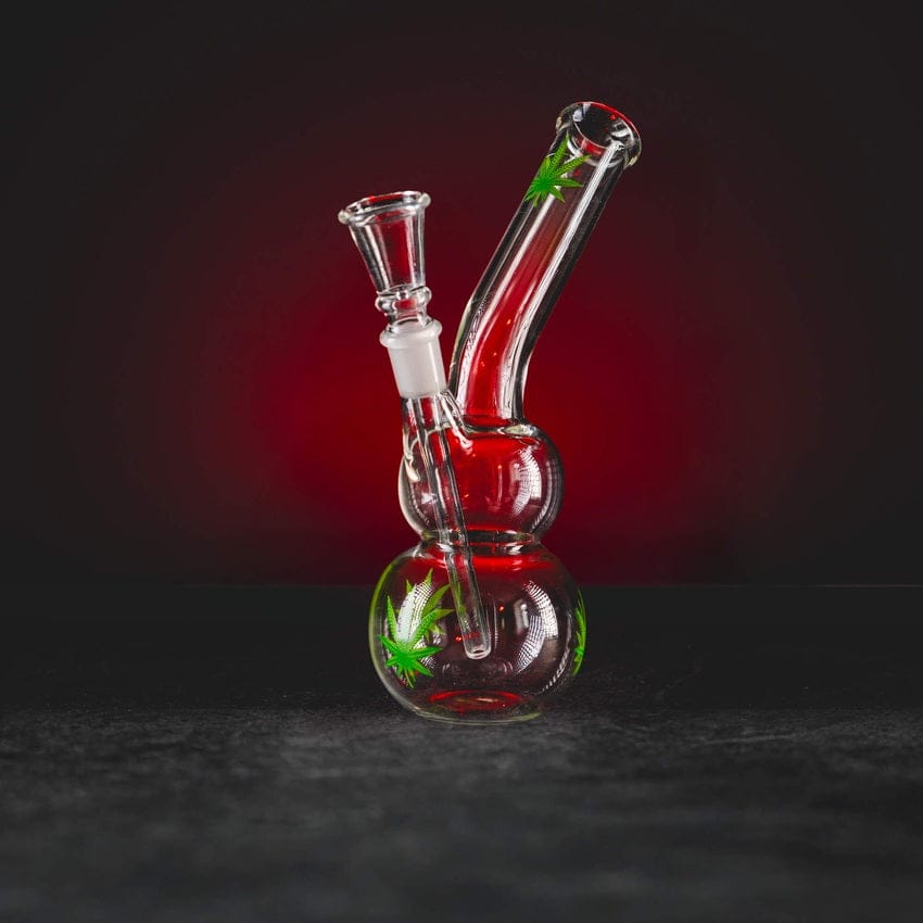 Skleněný bong green basic leaf 22cm Kratom World konopne CBD Květy